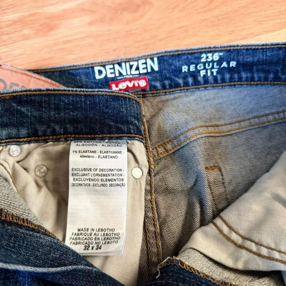 Denizen Levi's 236 Regular Fit Jeans Men's 32x34 Medium Wash Casual Denim